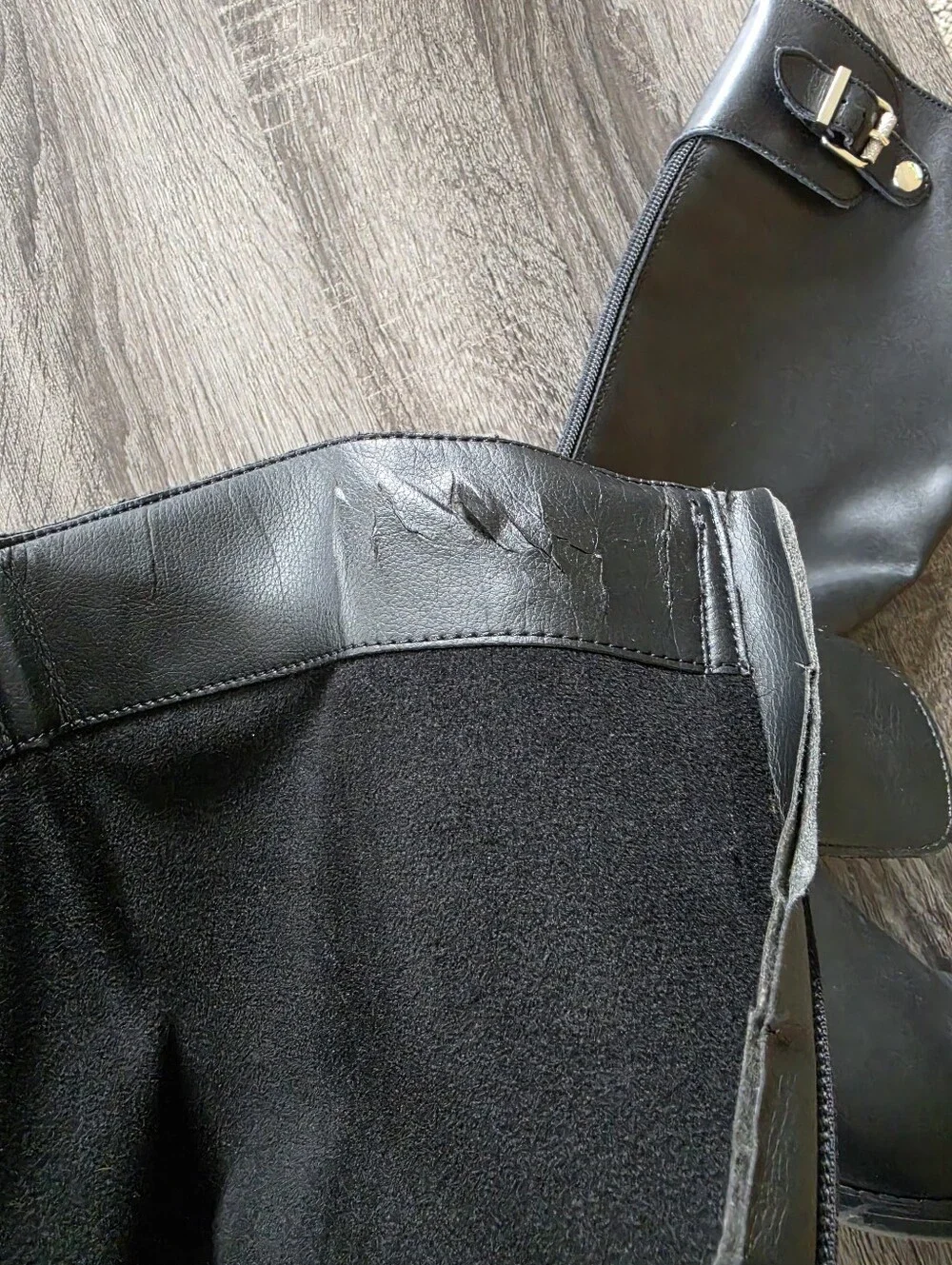Steve Madden Black Over-the-Knee Buckle Riding Boots
